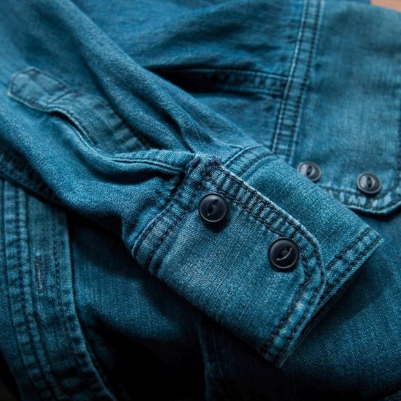 Lands'End Womens Denim Button Down Shirt - Picture 6 of 8